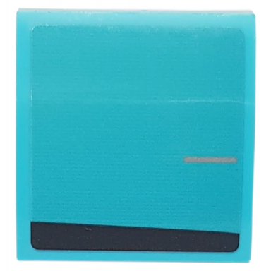 medium azure slope curved 2 x 2 x 2 3 with black stripe and silver line on medium azure background pattern model right side sticker - set 76898