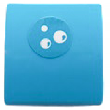 medium azure slope curved 2 x 2 x 2 3 with 3 white bubbles at top pattern sticker - set 41428