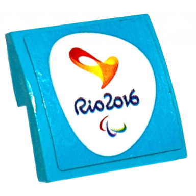 medium azure slope curved 2 x 2 x 2 3 with rio 2016 paralympics logo pattern sticker - set 40225