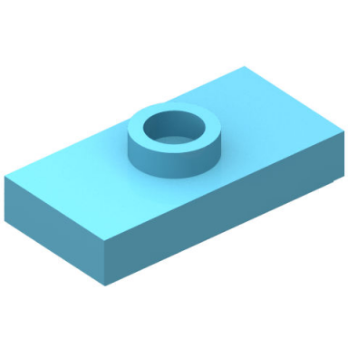 medium azure plate modified 1 x 2 with 1 stud with groove and bottom stud holder jumper