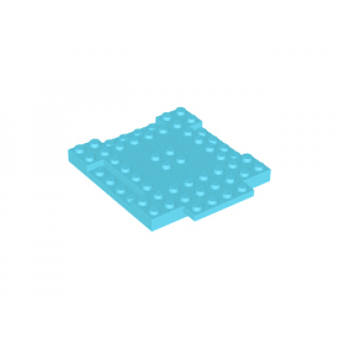 medium azure brick modified 8 x 8 x 2 3 with 1 x 4 indentations and 1 x 4 plate