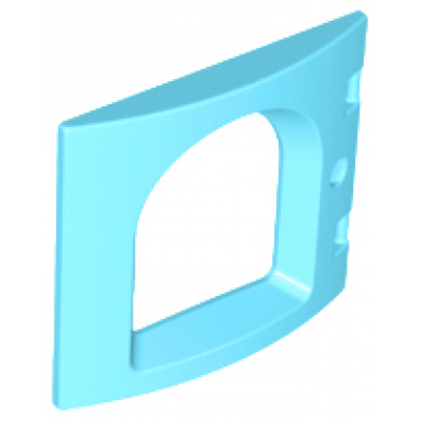 medium azure duplo door window pane 1 x 4 x 3 curved front with rounded pane