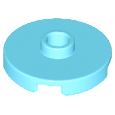 medium azure tile round 2 x 2 with open stud