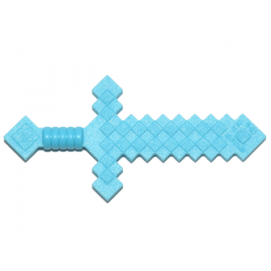 medium azure minifigure weapon sword pixelated minecraft