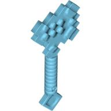 medium azure minifigure utensil axe pixelated minecraft