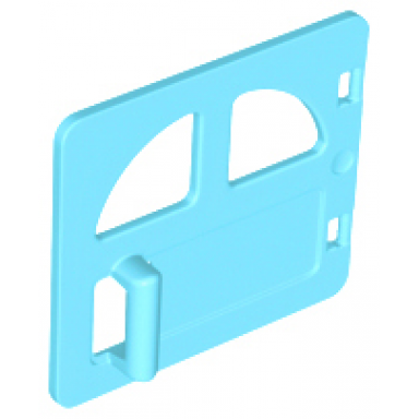medium azure duplo door window pane 1 x 4 x 3 with two rounded panes and handle