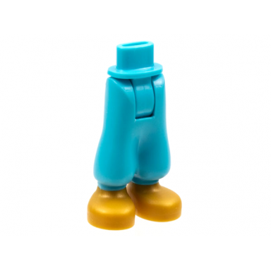 medium azure mini doll hips and trousers baggy with pearl gold shoes pattern - thick hinge
