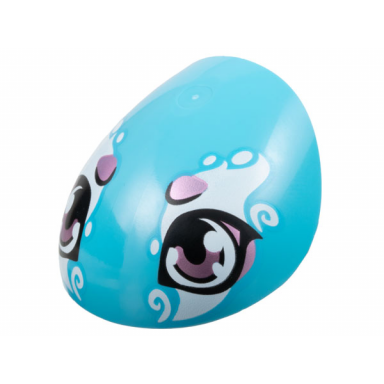 medium azure large figure armor round smooth with black and metallic pink eyes and spots and white markings pattern turtle head