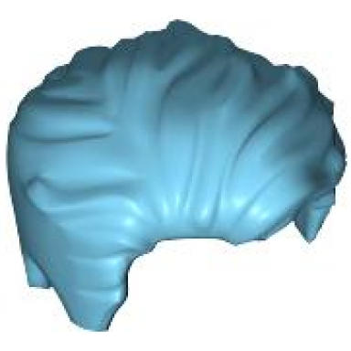 medium azure minifigure hair swept left tousled with slight widows peak and short sideburns