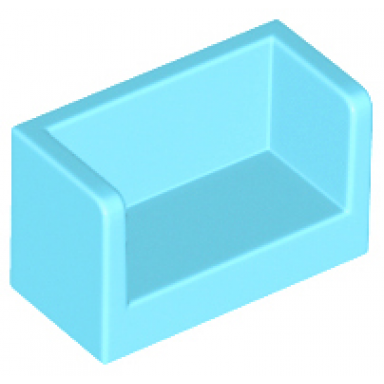 medium azure panel 1 x 2 x 1 with rounded corners and 2 sides