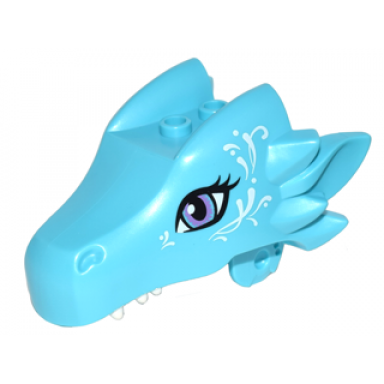 medium azure dragon head elves jaw upper with medium lavender eyes and white swirls pattern merina