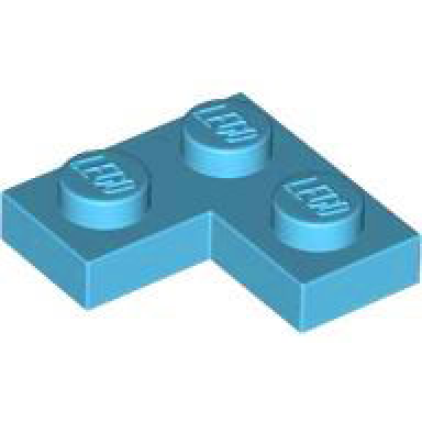 medium azure plate 2 x 2 corner