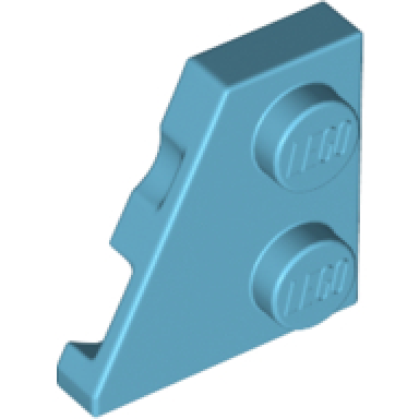 medium azure wedge plate 2 x 2 left