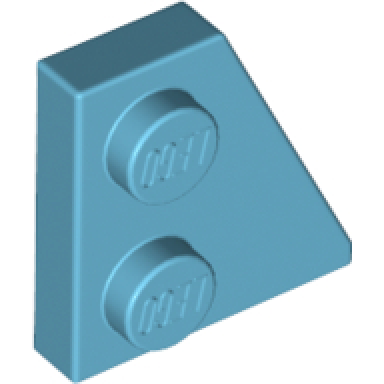 medium azure wedge plate 2 x 2 right