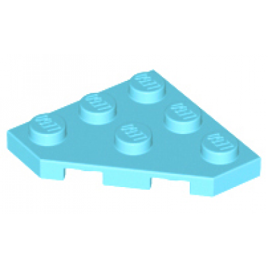 medium azure wedge plate 3 x 3 cut corner