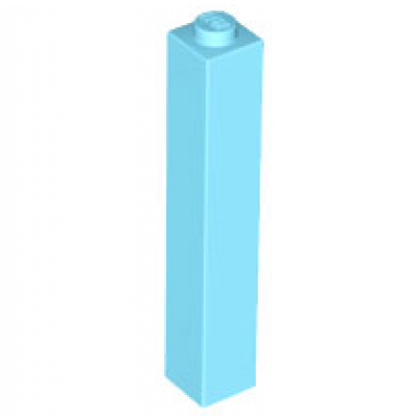 medium azure brick 1 x 1 x 5 - solid stud