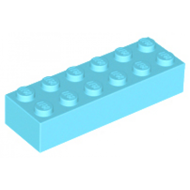 medium azure brick 2 x 6
