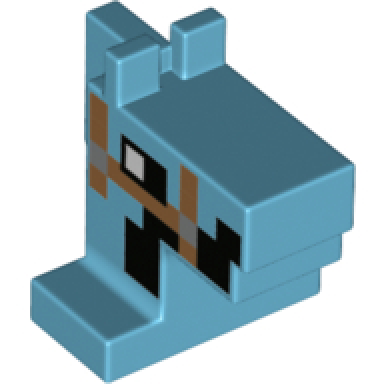 medium azure creature head pixelated horse with straps and side of face pattern minecraft horse