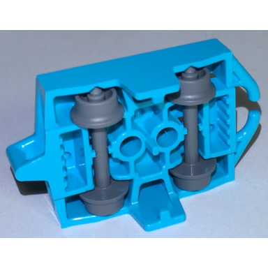 medium azure vehicle base 4 x 5 roller coaster car with dark bluish gray wheels 26021 24869