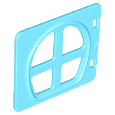 medium azure duplo door window pane 1 x 4 x 3 with four panes rounded
