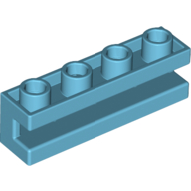 medium azure brick modified 1 x 4 with channel