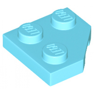 medium azure wedge plate 2 x 2 cut corner
