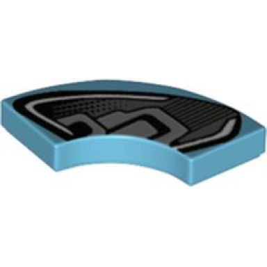 medium azure tile round corner 2 x 2 macaroni with black and silver ford gt headlight pattern model left side
