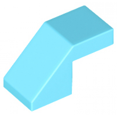 medium azure slope 45 2 x 1 with cutout without stud
