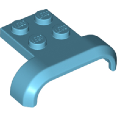 medium azure vehicle mudguard 4 x 3 x 1 with arch curved