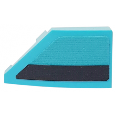 wedge 2 x 1 x 2 3 right with black stripe on medium azure background pattern sticker - set 76898