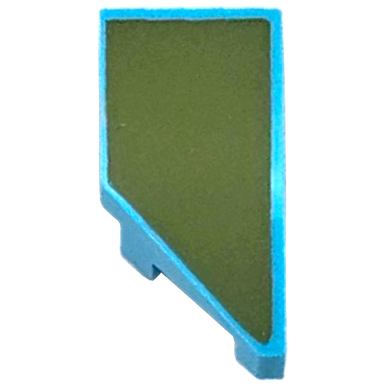 medium azure wedge 2 x 1 x 2 3 right with olive green surface pattern