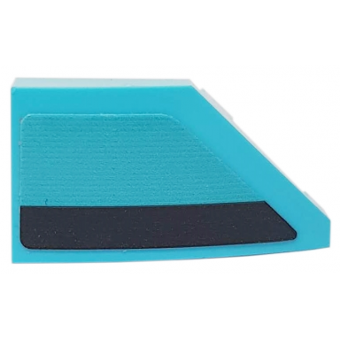 medium azure wedge 2 x 1 x 2 3 left with black stripe on medium azure background pattern sticker - set 76898