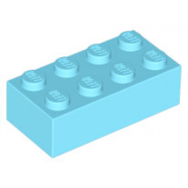 medium azure brick 2 x 4
