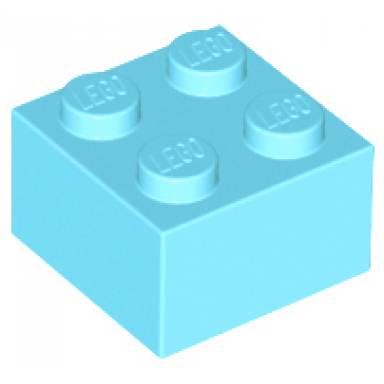 medium azure brick 2 x 2