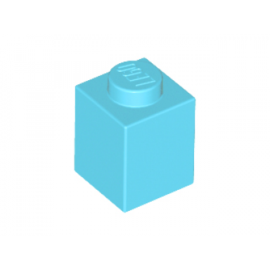 medium azure brick 1 x 1