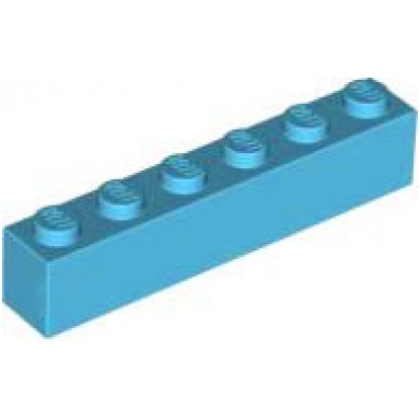 medium azure brick 1 x 6