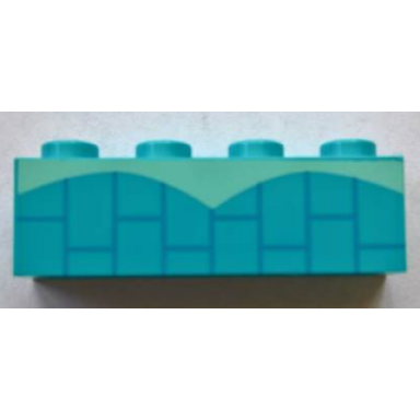 medium azure brick 1 x 4 with two half oval cut outs and vertical bricks pattern elsa chest