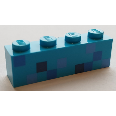 medium azure brick 1 x 4 with minecraft diamond armor pattern