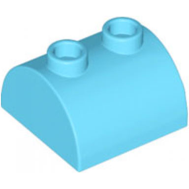 medium azure slope curved 2 x 2 double with 2 hollow studs