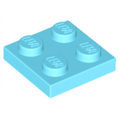 medium azure plate 2 x 2