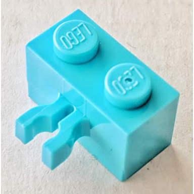 medium azure brick modified 1 x 2 with split u clip thick vertical grip