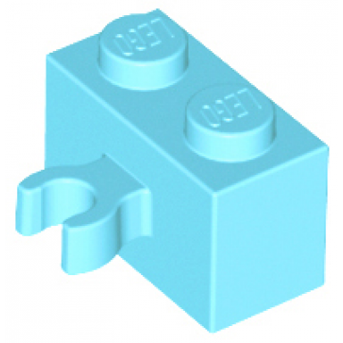 medium azure brick modified 1 x 2 with open o clip thick vertical grip