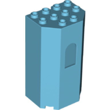 medium azure panel 3 x 4 x 6 turret wall with window