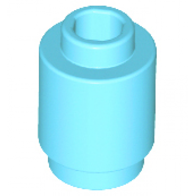 medium azure brick round 1 x 1
