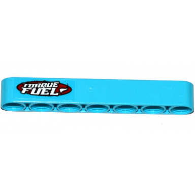 medium azure technic liftarm thick 1 x 7 with torque fuel pattern sticker - set 42050