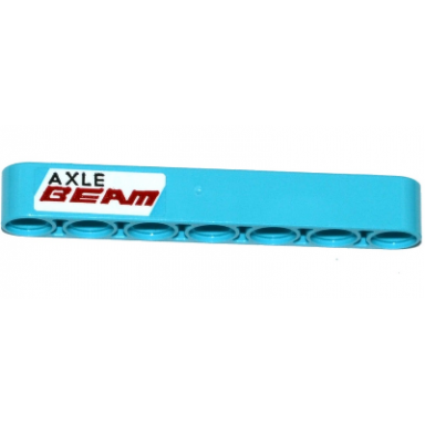 medium azure technic liftarm thick 1 x 7 with axle beam pattern sticker - set 42050