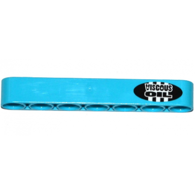 medium azure technic liftarm thick 1 x 7 with viscous oil pattern sticker - set 42050