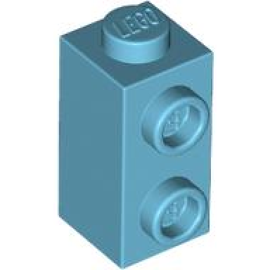 medium azure brick modified 1 x 1 x 1 2 3 with studs on side