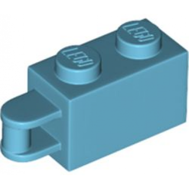 medium azure brick modified 1 x 2 with bar handle on end - bar flush with edge