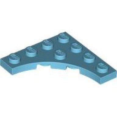 medium azure plate modified 4 x 4 with 3 x 3 curved cutout